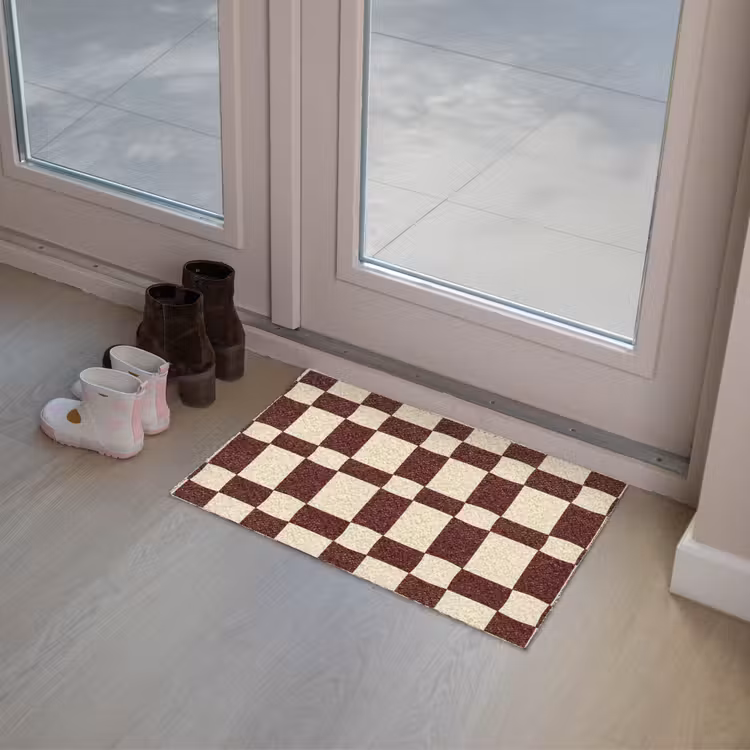 Retro - Patroon - Bruin Deurmat klein 898 -sfeer3