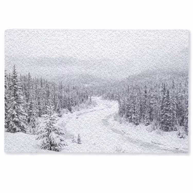 Rivier - Bevroren - Landschap - Winter Deurmat klein -zkaufland3d