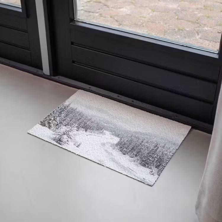 Rivier - Bevroren - Landschap - Winter Deurmat klein -sfeer2