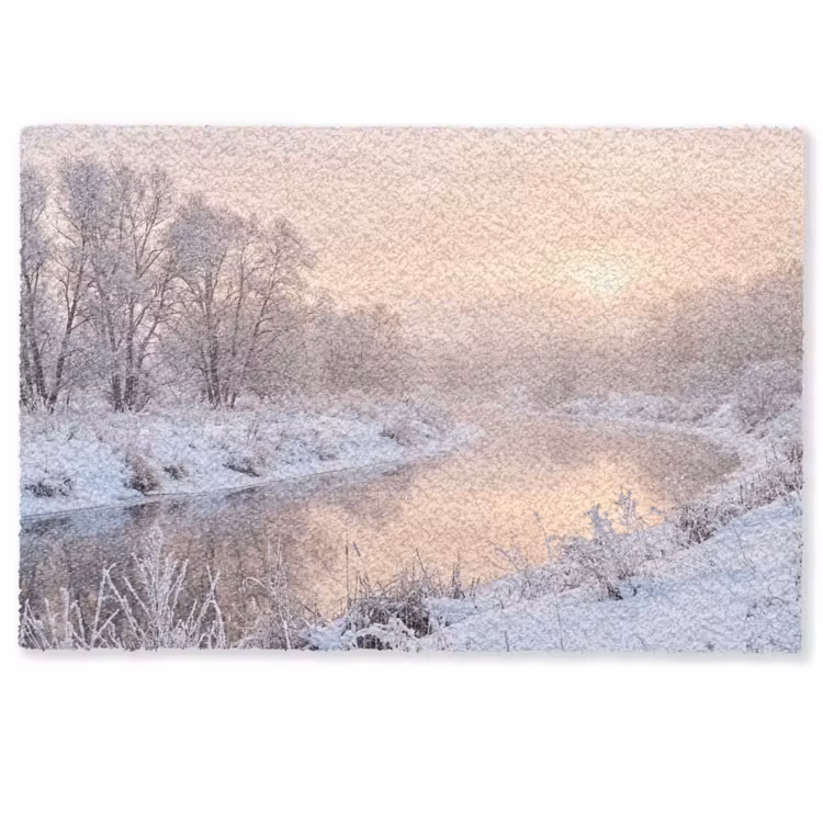 Rivier - Winter - Landschap - Sneeuw - Zonsopgang Deurmat klein -zkaufland3d