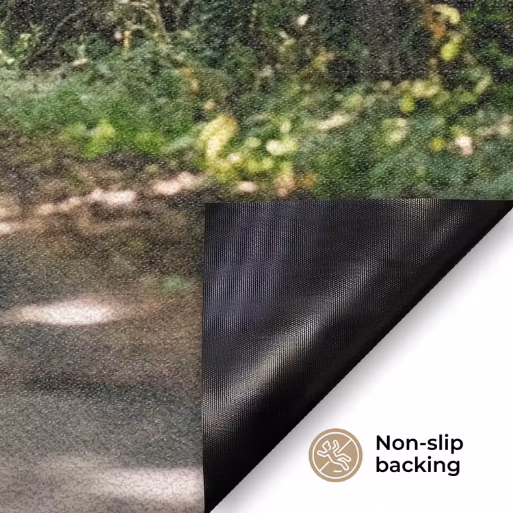 Weg - Bomen - Natuur - Groen Deurmat klein -antislip_EN