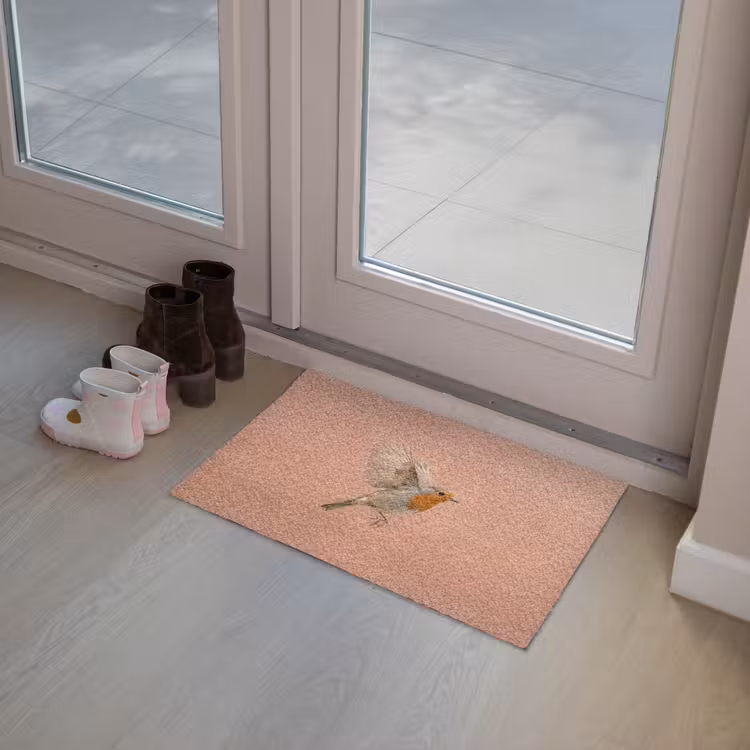 Roodborst - Natuur - Roze Deurmat klein -sfeer3