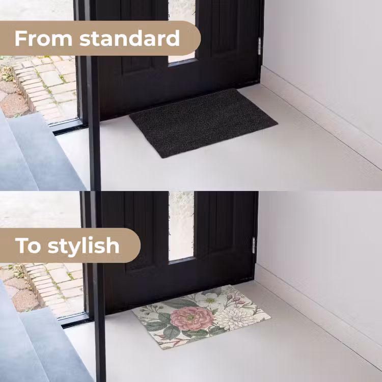 Romantisch - Design - Kleurrijk Deurmat klein -voor-na_EN