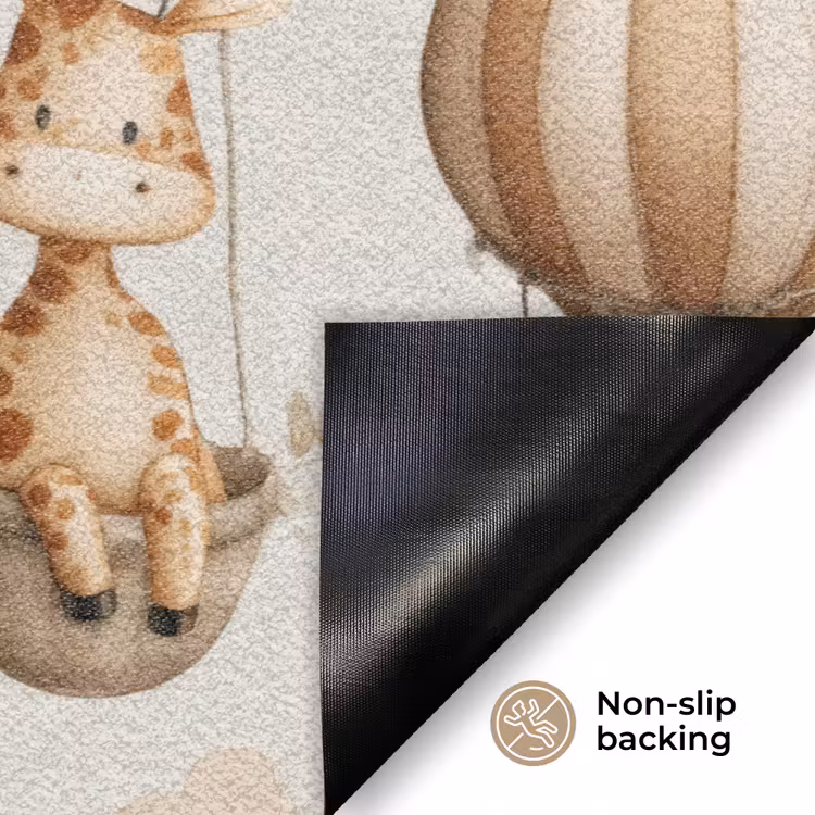 Safari - Luchtballonen - Taupe Deurmat klein 898 -antislip_EN