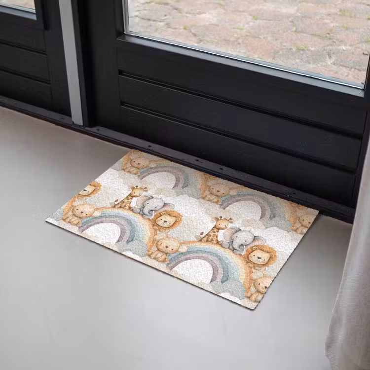 Safari - Regenboog - Kleurrijk Deurmat klein 898 -sfeer2