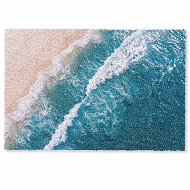 Zee - Strand - Golven - Natuur - Blauw Deurmat klein -zkaufland3d