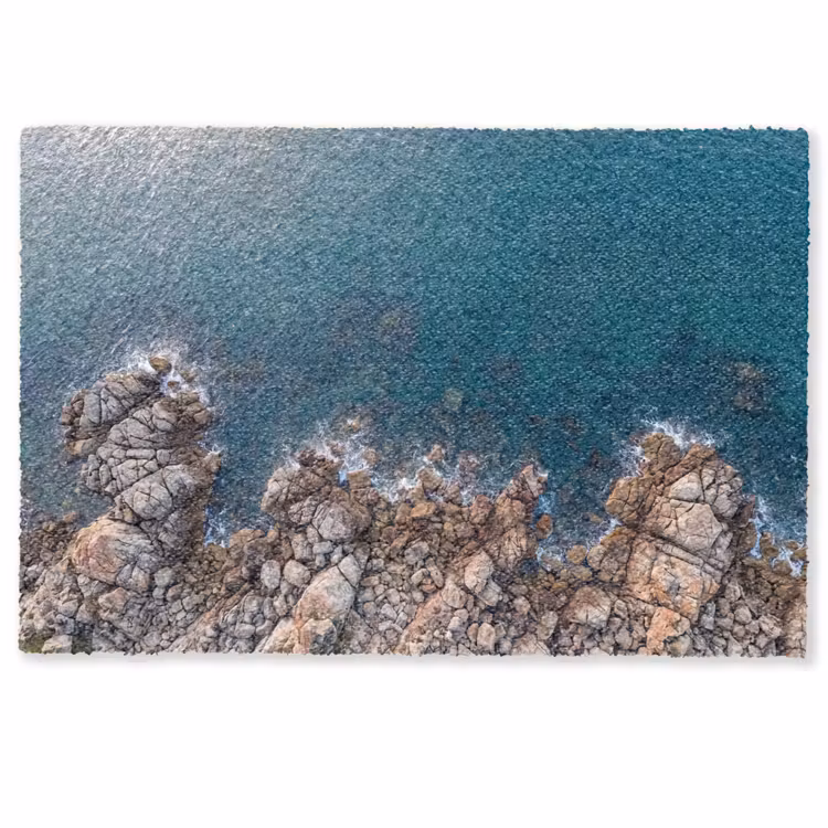 Zee - Kustlijn - Natuur - Abstract - Blauw Deurmat klein -zkaufland3d