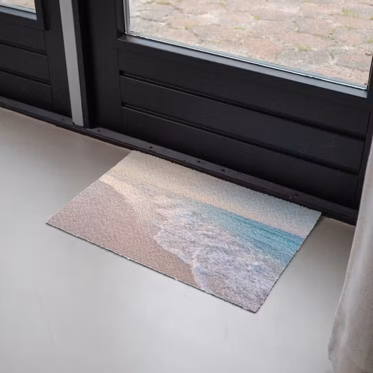 Zee - Golven - Strand - Natuur - Wit Deurmat klein -sfeer2