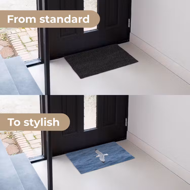 Zeemeeuw - Oceaan - Blauw Deurmat klein -voor-na_EN