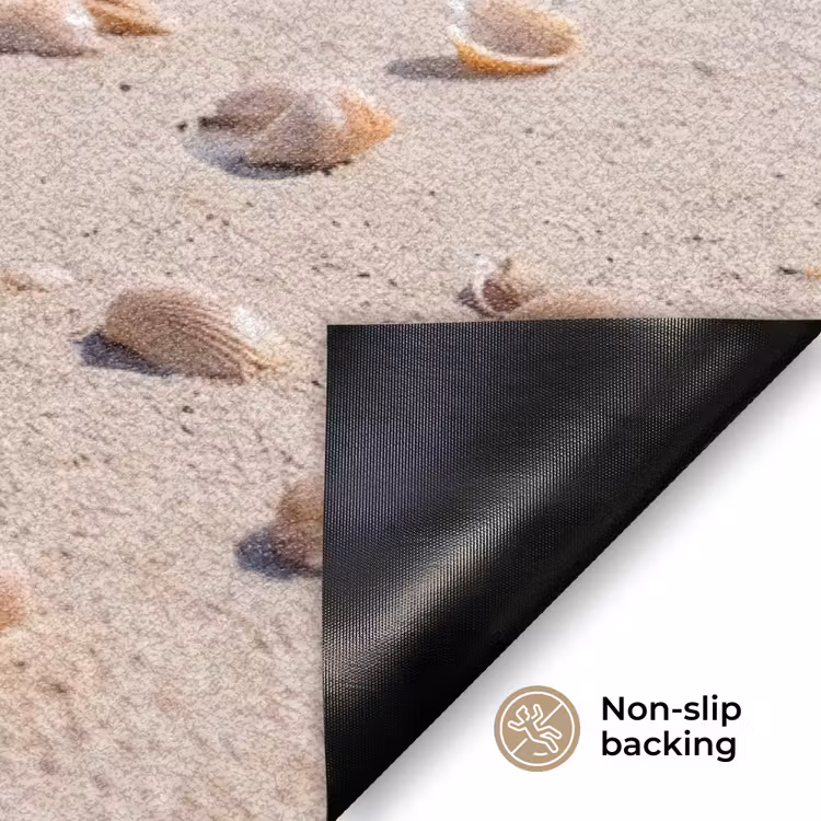 Schelpen - Strand - Natuur - Beige Deurmat klein -antislip_EN