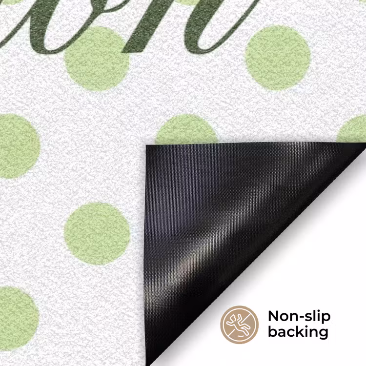 Snack Station - Groen - Stippen Deurmat klein -antislip_EN