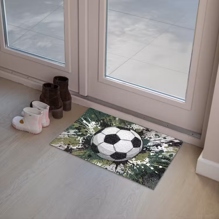 Voetbal - Verf - Spetters - Groen Deurmat klein -sfeer3