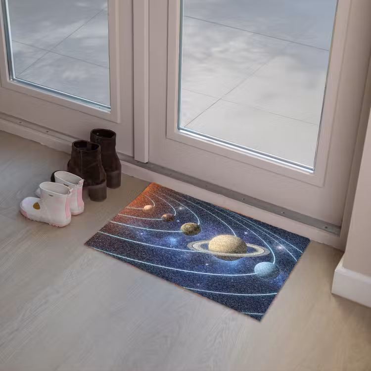 Ruimte - Zonnestelsel - Blauw Deurmat klein -sfeer3