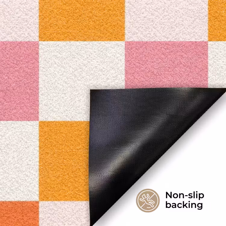 Vierkant - Patroon - Oranje Deurmat klein 898 -antislip_EN