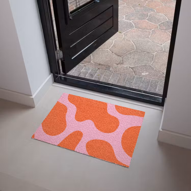 Vlekken - Rood - Roze - Patroon - Minimalistisch Deurmat klein -sfeer5