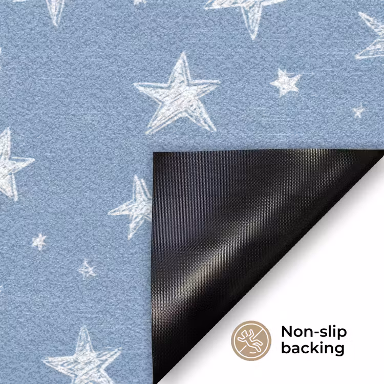Sterretjes - Patroon - Blauw Deurmat klein 898 -antislip_EN