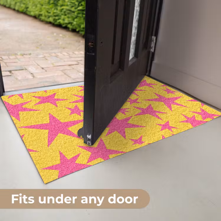 Sterren - Patroon - Roze - Geel Deurmat klein 898 -USP_EN