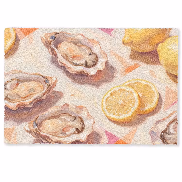 Stilleven - Citroenen - Oesters - Abstract - Oranje Deurmat klein -zkaufland3d