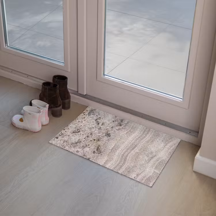 Steen - Textuur - Abstract - Beige - Wit Deurmat klein -sfeer3