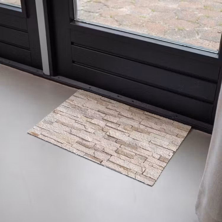 Steen - Muur - Textuur - Rustiek - Beige Deurmat klein -sfeer2