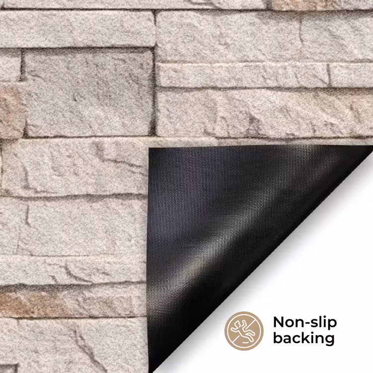 Steen - Muur - Textuur - Rustiek - Beige Deurmat klein -antislip_EN