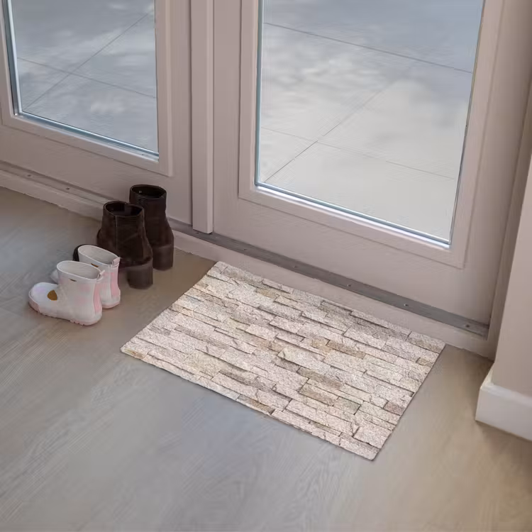 Steen - Muur - Textuur - Rustiek - Beige Deurmat klein -sfeer3