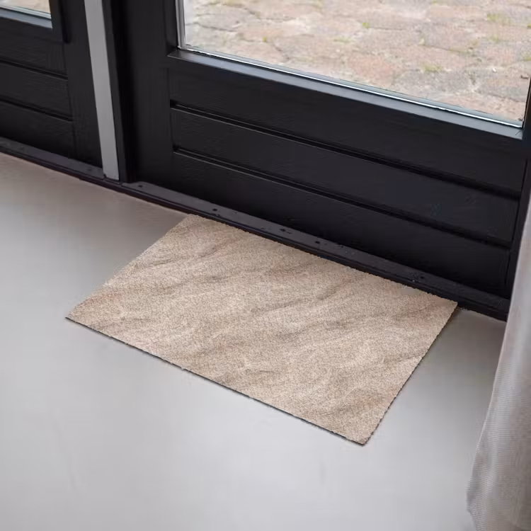 Steen - Golvend - Abstract - Beige Deurmat klein -sfeer2
