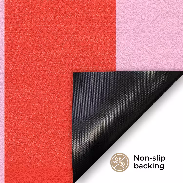 Strepen - Klassiek - Roze Deurmat klein 898 -antislip_EN