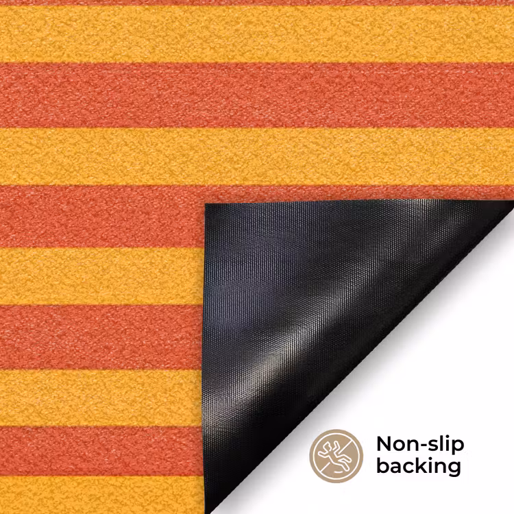 Strepen - Patroon - Oranje Deurmat klein 898 -antislip_EN