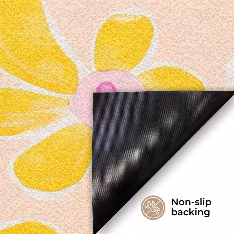 Zomers - Bloemen - Geel Deurmat klein 898 -antislip_EN