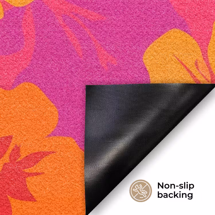 Zomers - Hibiscus - Kleurrijk Deurmat klein 898 -antislip_EN