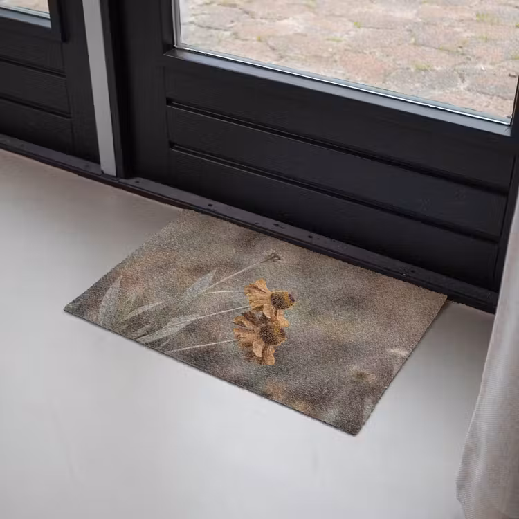 Zonnehoed - Droogbloemen - Geel - Warm Deurmat klein -sfeer2