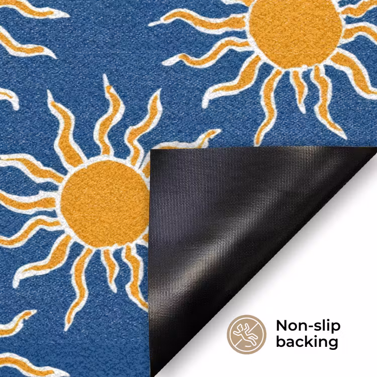 Zon - Patroon - Blauw Deurmat klein 898 -antislip_EN