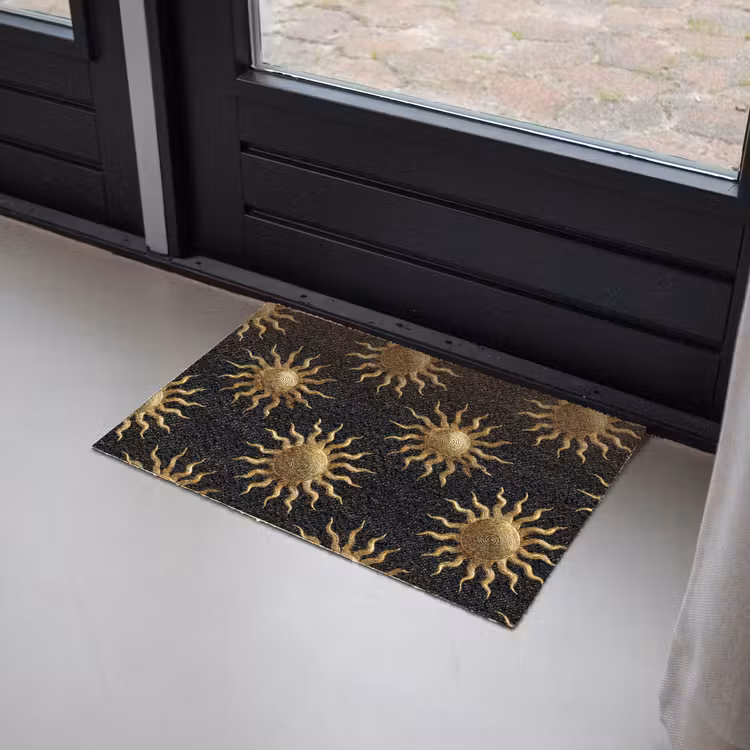Zon - Patroon - Luxe - Goud - Zwart Deurmat klein 898 -sfeer2