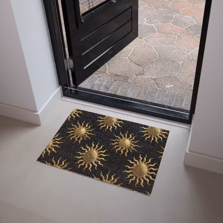 Zon - Patroon - Luxe - Goud - Zwart Deurmat klein 898 -sfeer5