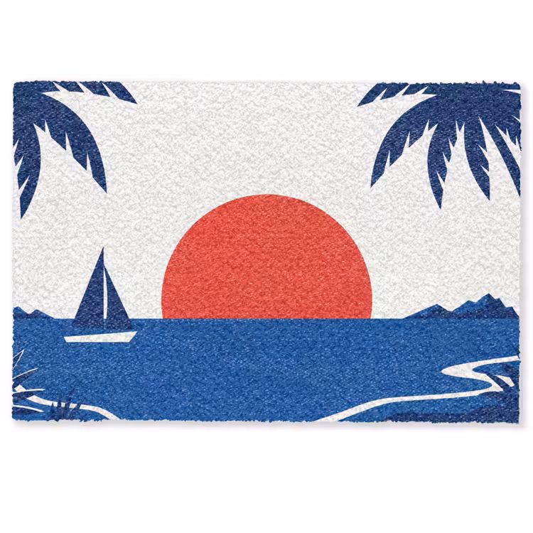 Zonsondergang - Zee - Palmboom - Tropisch - Modern Deurmat klein -zkaufland3d