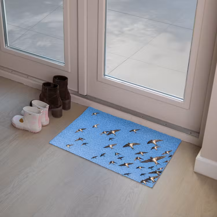 Zwaluwen - Vliegen - Blauw Deurmat klein -sfeer3