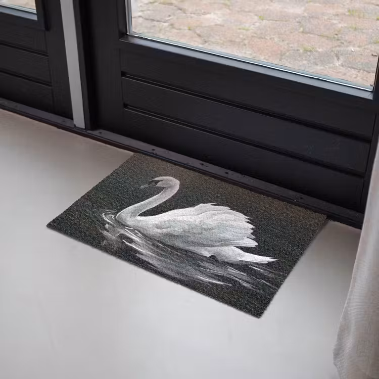 Zwaan - Water - Natuur - Realistisch - Wit Deurmat klein -sfeer2