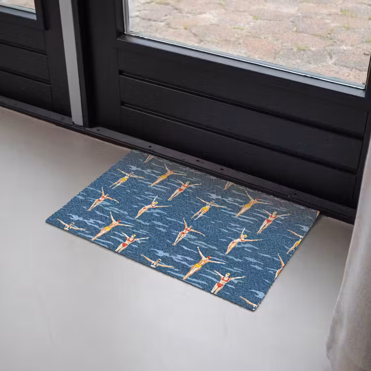Zwemsters- Retro - Blauw Deurmat klein 898 -sfeer2
