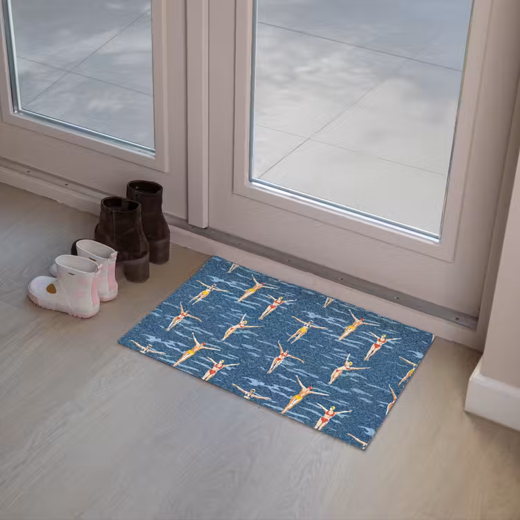 Zwemsters- Retro - Blauw Deurmat klein 898 -sfeer3