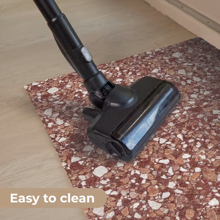 Terrazzo - Patroon - Steentextuur - Roodbruin Deurmat klein 898 -reinigen_EN