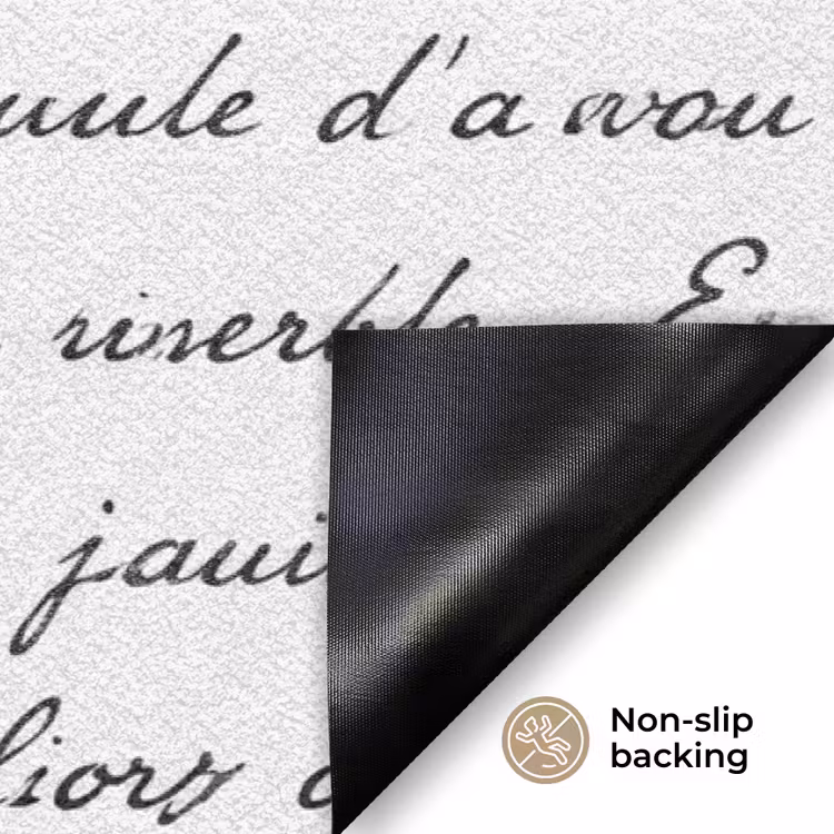 Tekst - Handschrift - Klassiek - ZwartWit Deurmat klein -antislip_EN