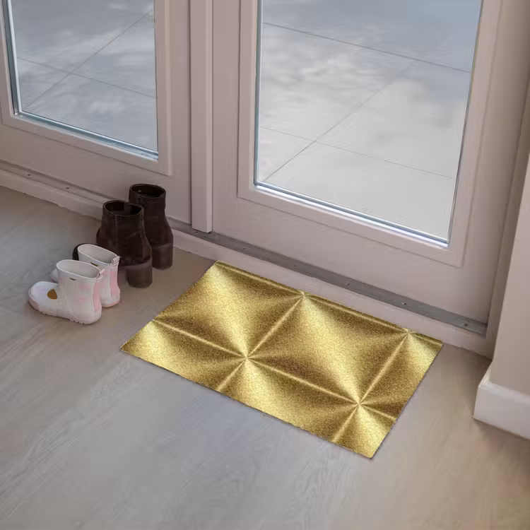 Textuur - Geborsteld Goud - Industrieel - Metallic Deurmat klein 898 -sfeer3