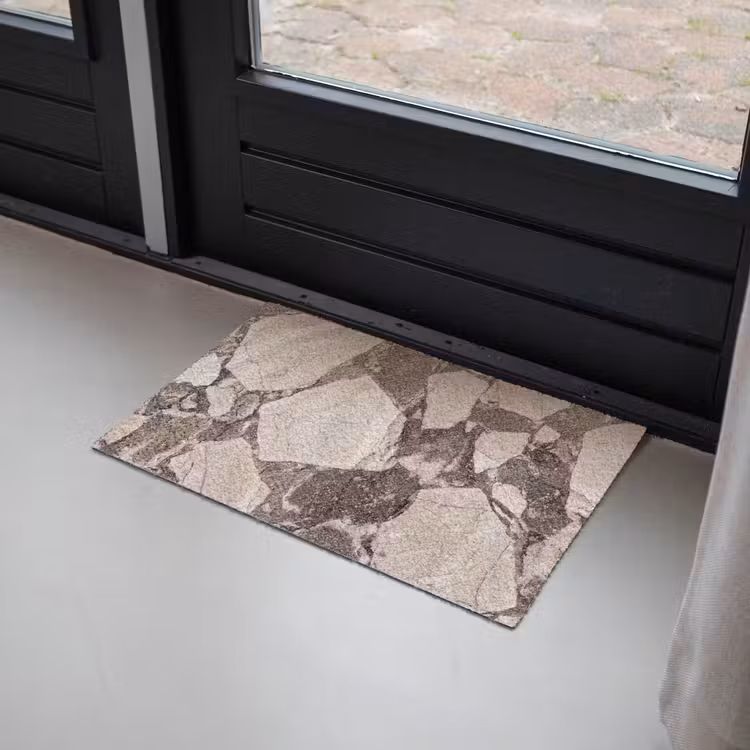 Textuur - Marmer - Abstract - Beige - Bruin Deurmat klein -sfeer2