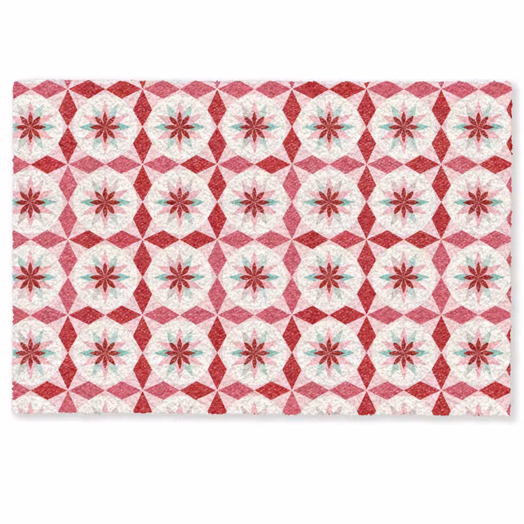 Tegelpatroon - Sterren - Retro - Roze - Mintgroen Deurmat klein 898 -zkaufland3d
