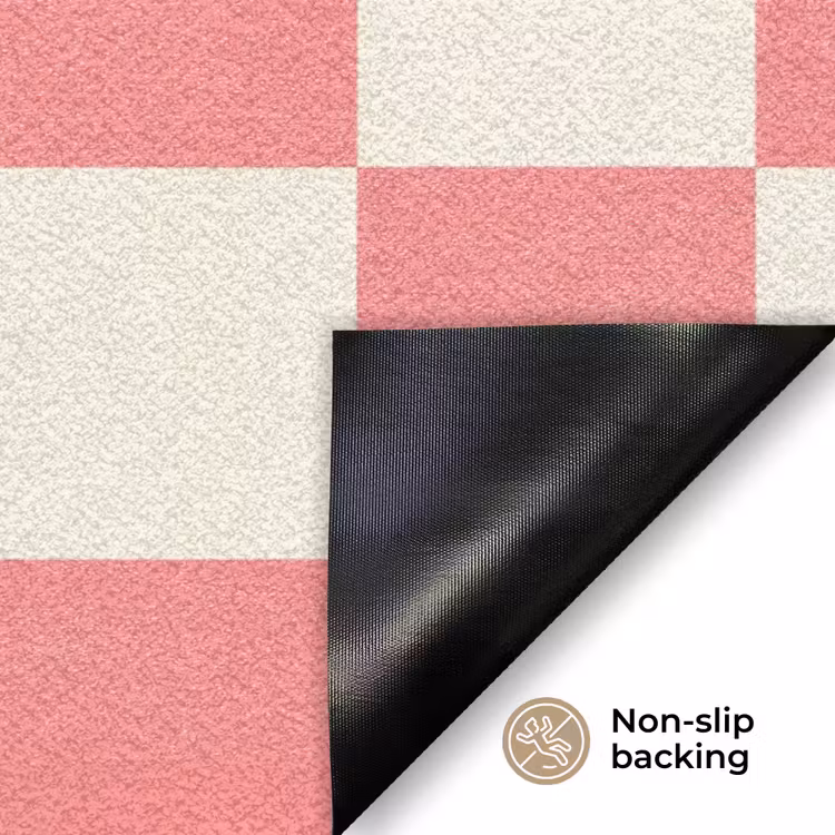 Traditioneel - Patroon - Roze Deurmat klein 898 -antislip_EN