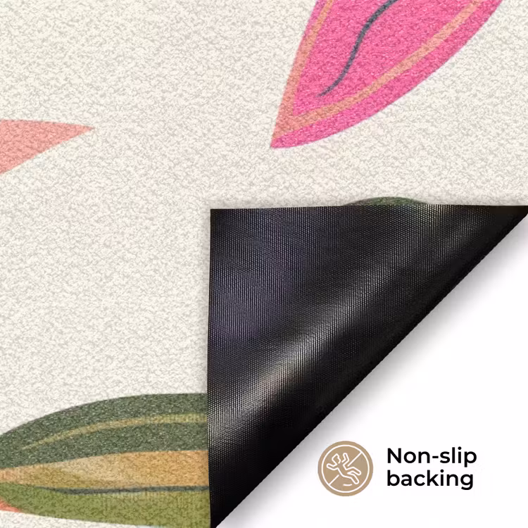 Tropisch - Bloem - Roze Deurmat klein 898 -antislip_EN