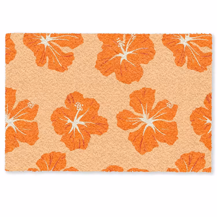 Tropisch - Hibiscus - Oranje Deurmat klein 898 -zkaufland3d