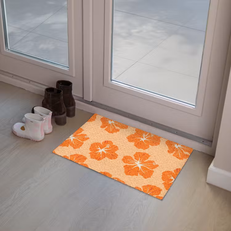 Tropisch - Hibiscus - Oranje Deurmat klein 898 -sfeer3
