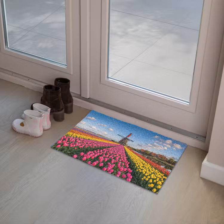 Tulpen - Holland - Molen - Kleurrijk Deurmat klein -sfeer3